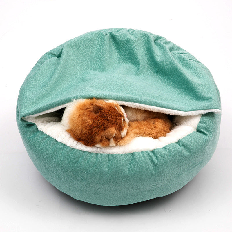 Soft Plush Cat Bed Shell Shape Pet Nest