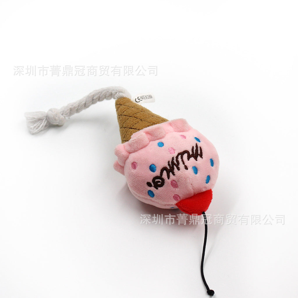 Dog pet toy plush sound variety food chips hamburger chicken leg bite toy cat pet supplies