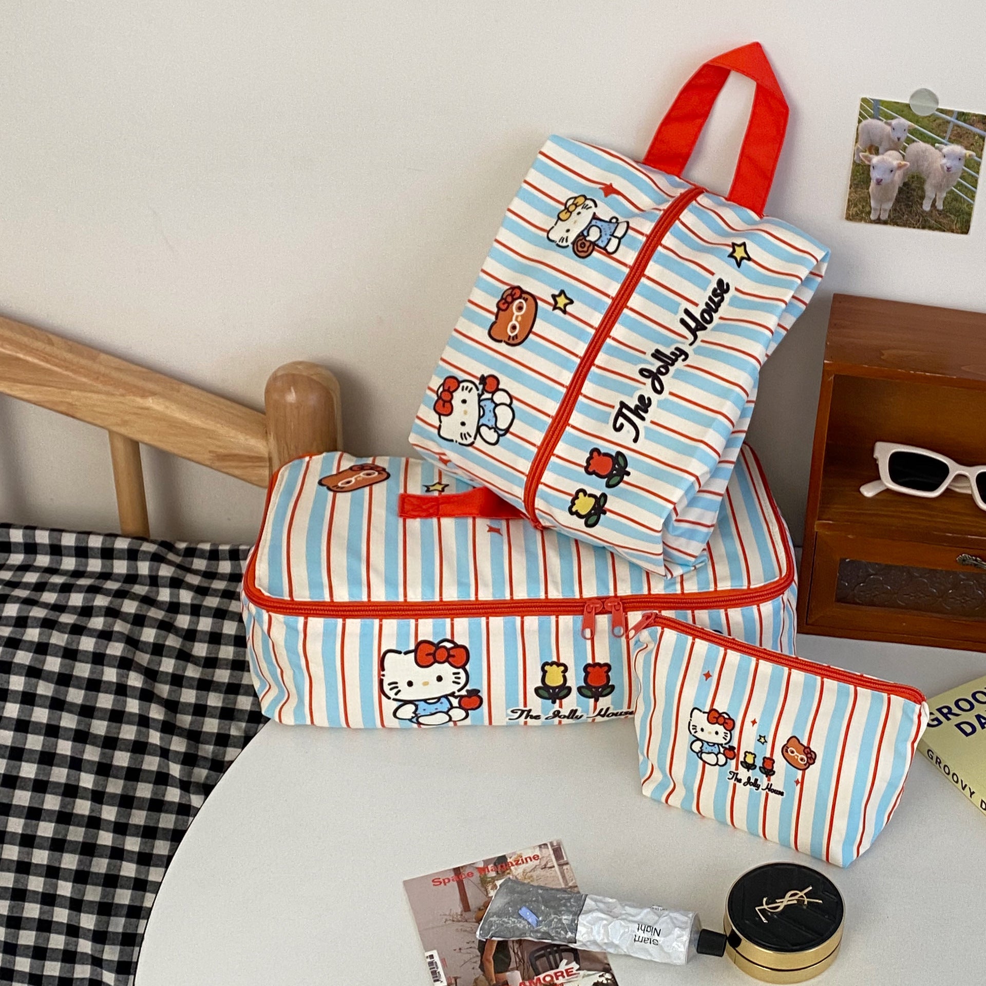 Striped Cat Storage Bag