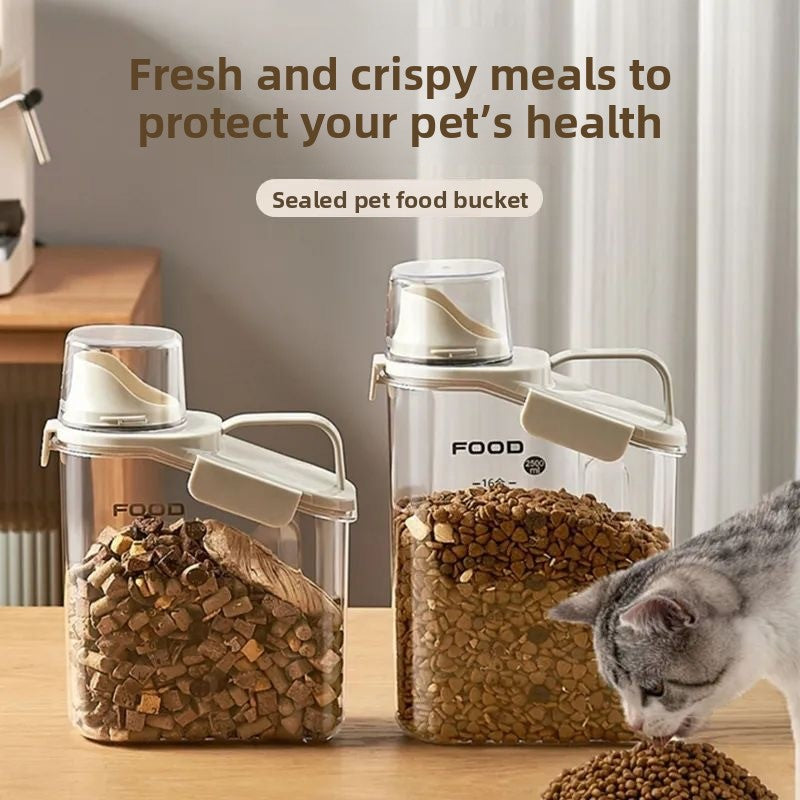 Cat food storage bucket