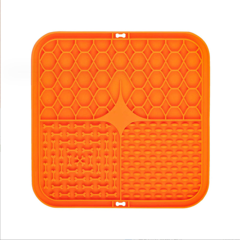 Silicone Pet Licking Mat Slow Feeder with Suction Base ? Anti-Choke Dog/Cat Food Bowl