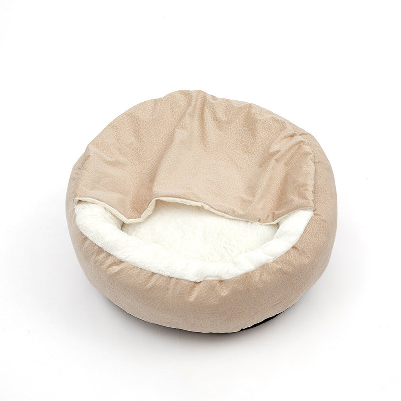Soft Plush Cat Bed Shell Shape Pet Nest