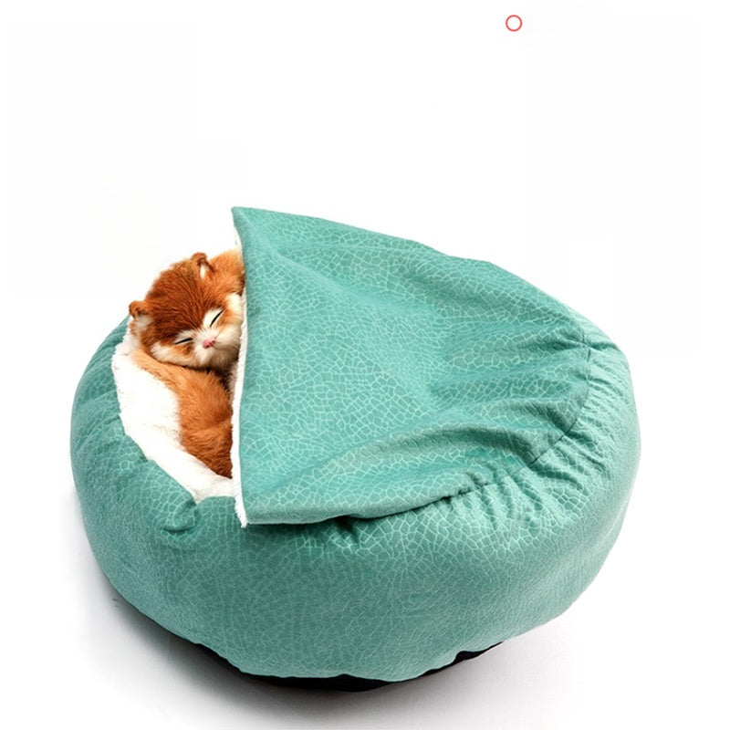 Soft Plush Cat Bed Shell Shape Pet Nest