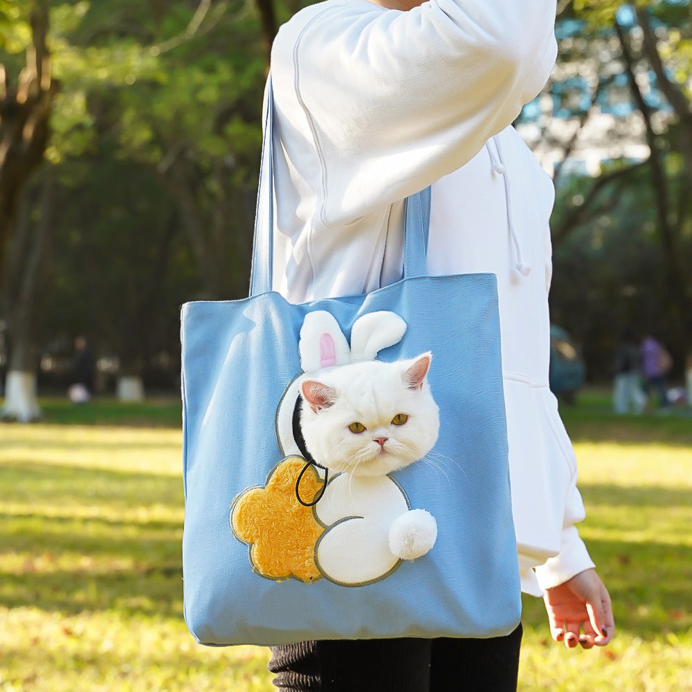 Pet going out carrying cat bag