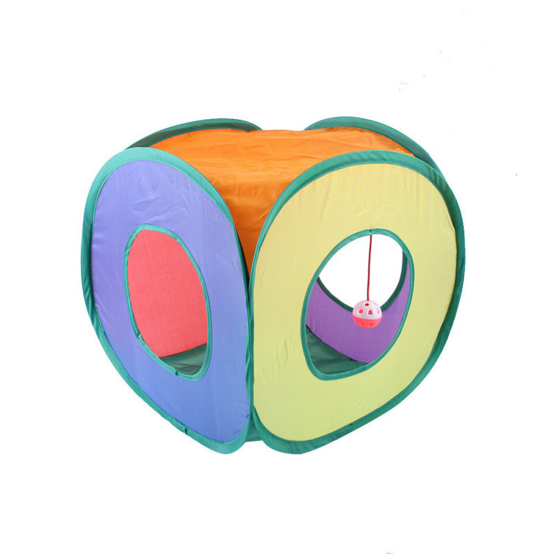 Foldable Rainbow Cat Play Tunnel