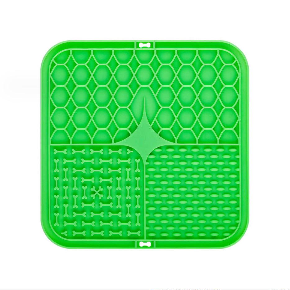Silicone Pet Licking Mat Slow Feeder with Suction Base ? Anti-Choke Dog/Cat Food Bowl
