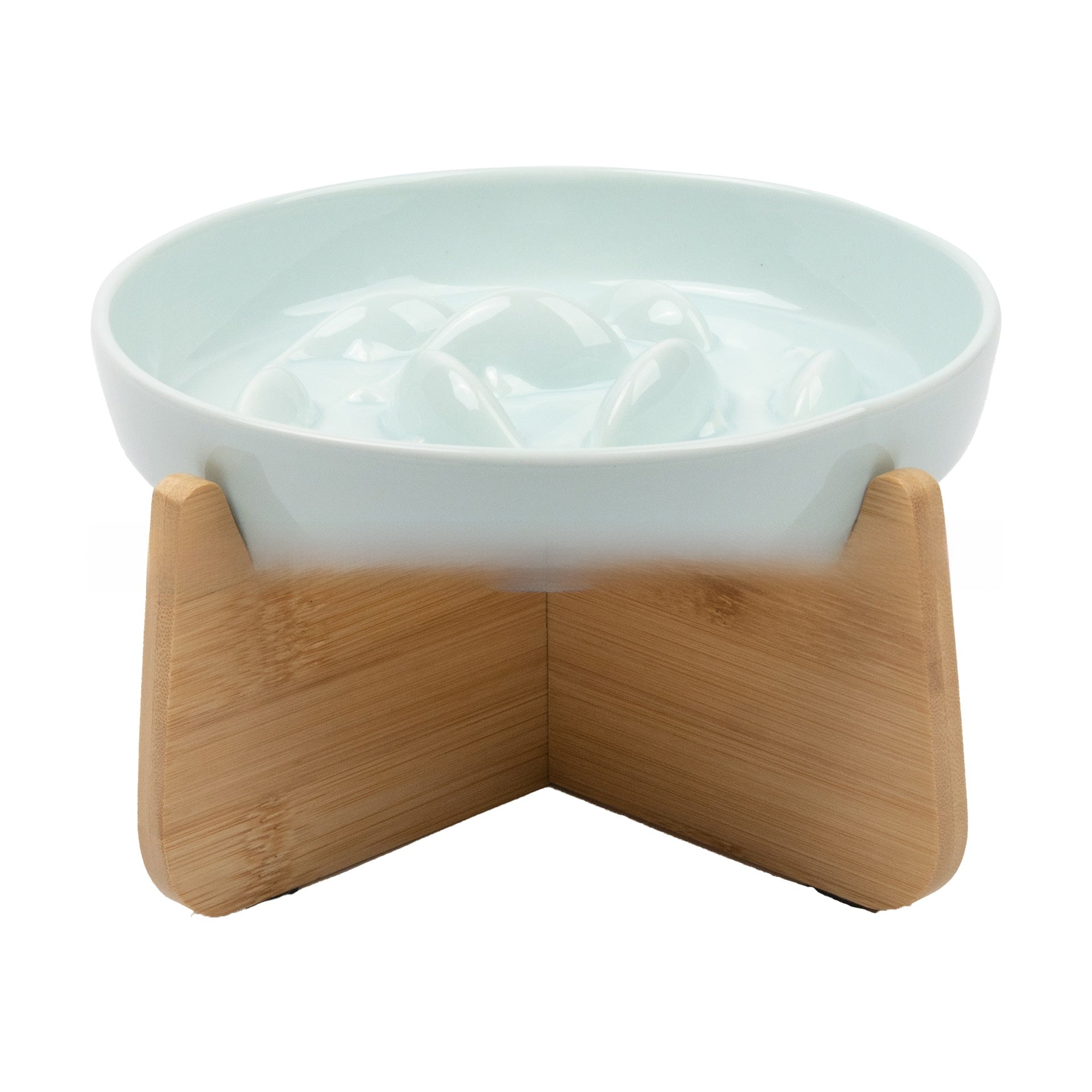 Ceramic Elevated Cat Slow Feeder Bowl