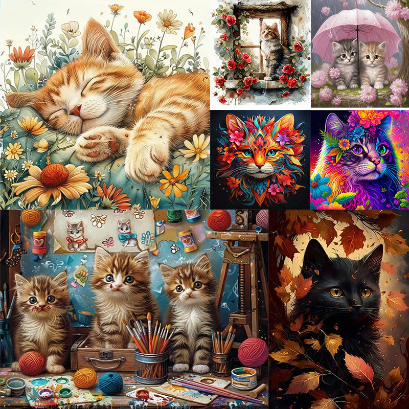 DIY 5D Full Diamond Cat Painting Home Decor