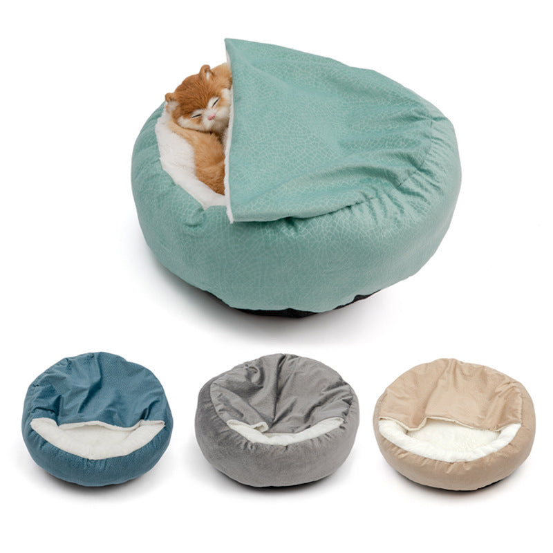 Soft Plush Cat Bed Shell Shape Pet Nest
