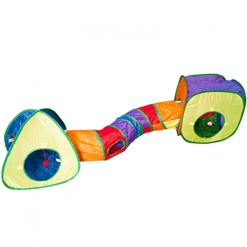 Foldable Rainbow Cat Play Tunnel