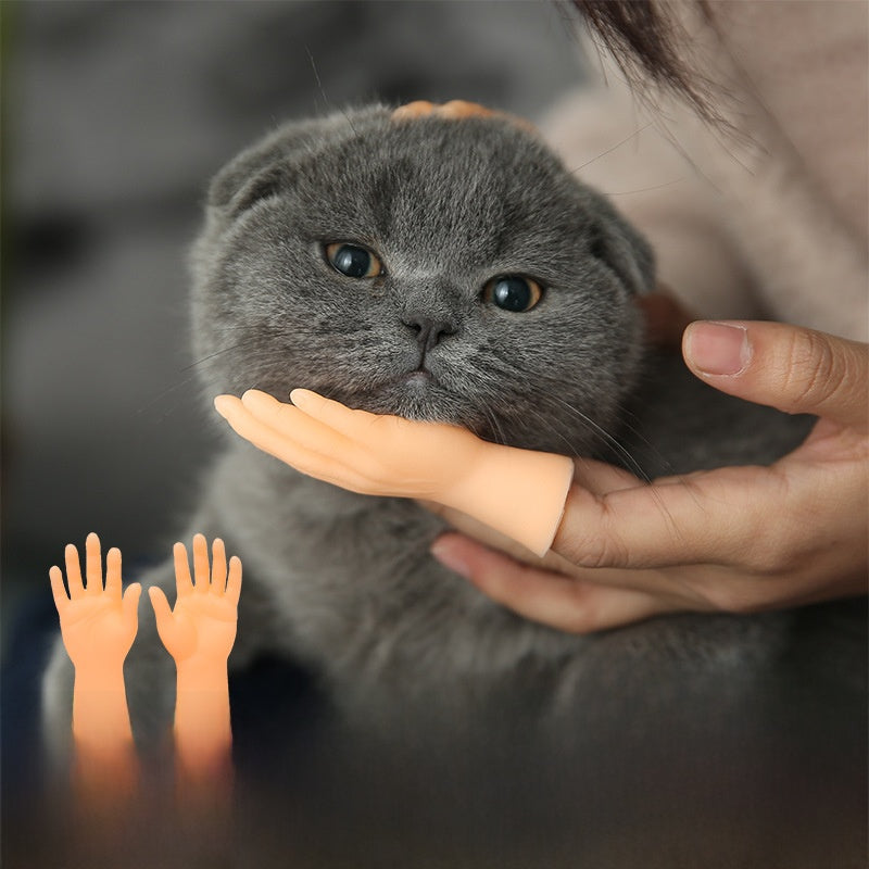 Tiktok Trending Finger Toy Gloves for Cat Teasing and Petting, Creative Plastic Gloves with Left and Right Hand Models, Wholesale Pet Cat Toys