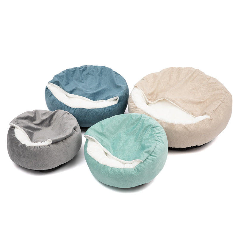 Soft Plush Cat Bed Shell Shape Pet Nest