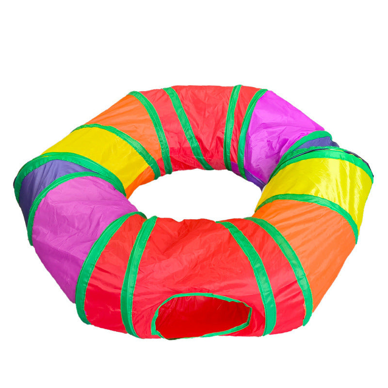 Foldable Rainbow Cat Play Tunnel
