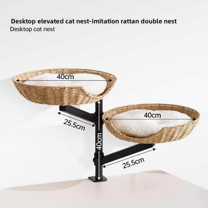 Adjustable Rotating Cat Bed Desktop Pet Nest
