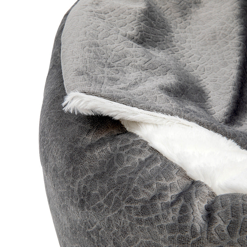 Soft Plush Cat Bed Shell Shape Pet Nest