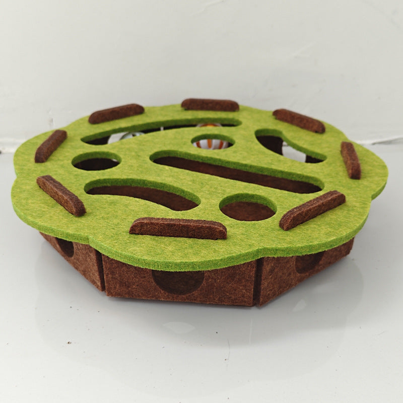 Cat toy food hiding puzzle game track